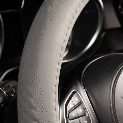 Premium Faux Leather Steering Wheel Cover – Universal 14.5 to 15 Inch Fit for Cars, SUVs (9356)