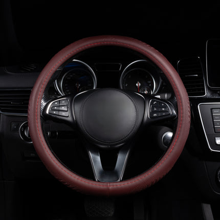 Premium Faux Leather Steering Wheel Cover – Universal 14.5 to 15 Inch Fit for Cars, SUVs (9356)