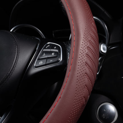 Premium Faux Leather Steering Wheel Cover – Universal 14.5 to 15 Inch Fit for Cars, SUVs (9356)