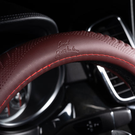 Premium Faux Leather Steering Wheel Cover – Universal 14.5 to 15 Inch Fit for Cars, SUVs (9356)
