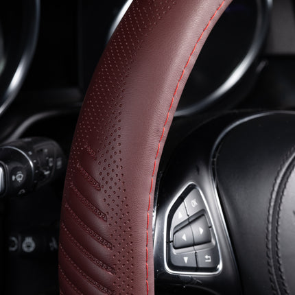 Premium Faux Leather Steering Wheel Cover – Universal 14.5 to 15 Inch Fit for Cars, SUVs (9356)