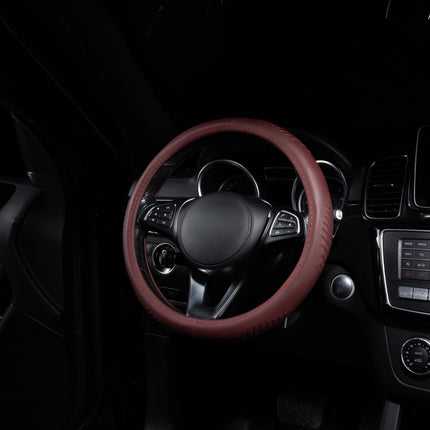 Premium Faux Leather Steering Wheel Cover – Universal 14.5 to 15 Inch Fit for Cars, SUVs (9356)