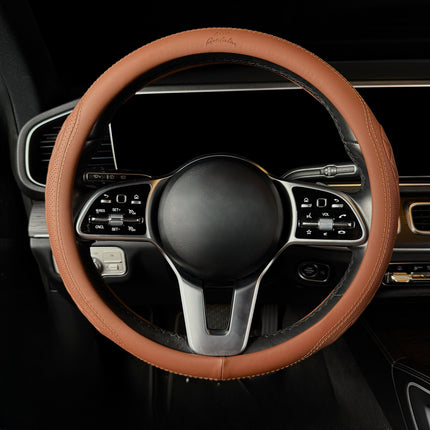 Premium Faux Leather Steering Wheel Cover – Universal 14.5 to 15 Inch Fit for Cars, SUVs (9366)