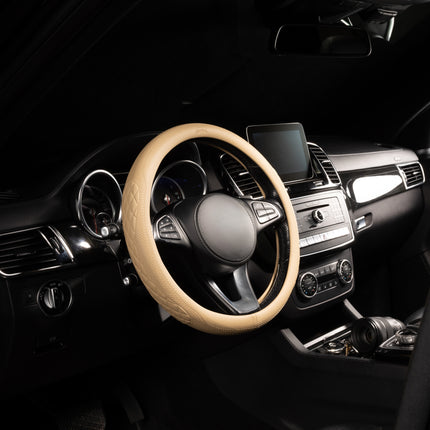 Premium Faux Leather Steering Wheel Cover – Universal 14.5 to 15 Inch Fit for Cars, SUVs (9366)
