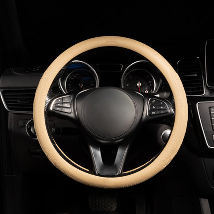 Premium Faux Leather Steering Wheel Cover – Universal 14.5 to 15 Inch Fit for Cars, SUVs (9366)