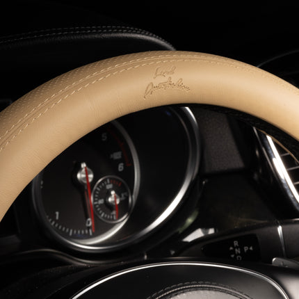 Premium Faux Leather Steering Wheel Cover – Universal 14.5 to 15 Inch Fit for Cars, SUVs (9366)