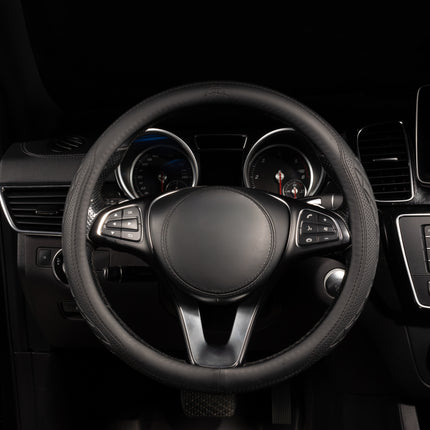 Premium Faux Leather Steering Wheel Cover – Universal 14.5 to 15 Inch Fit for Cars, SUVs (9366)