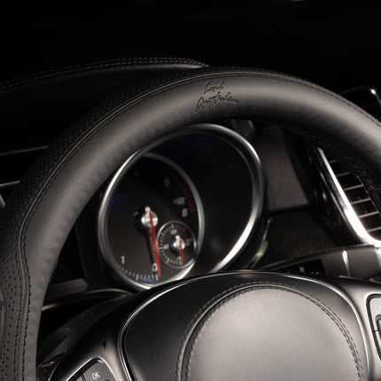 Premium Faux Leather Steering Wheel Cover – Universal 14.5 to 15 Inch Fit for Cars, SUVs (9366)