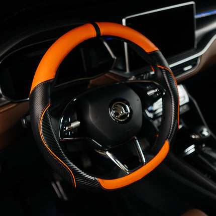Premium Faux Leather Steering Wheel Cover – Universal 14.5 to 15 Inch Fit for Cars, SUVs (7685)